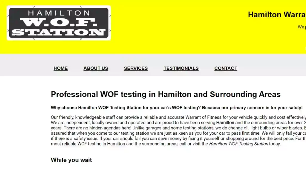 Hamilton WOF Station